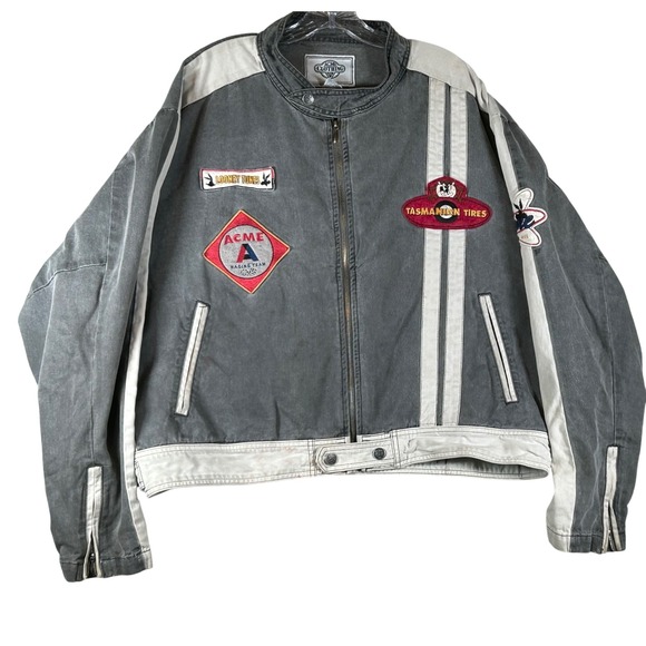 Looney Tunes ACME Racing Jacket Gray Bugs Bunny Warner Bros XL - Picture 2 of 15